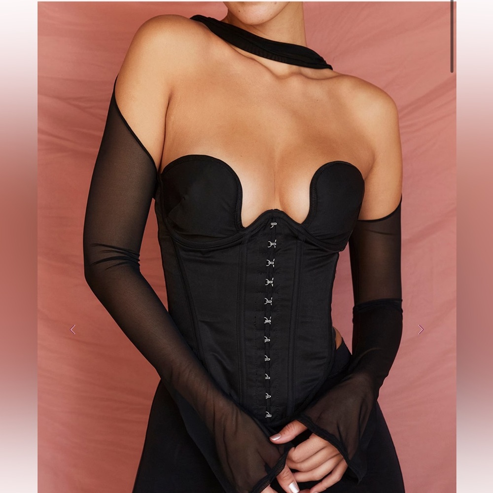 House Of CB…Black Corset Bustier Top. XS